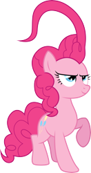 Size: 3009x5685 | Tagged: safe, artist:audiobeatzz, character:pinkie pie, species:pony, absurd resolution, female, high res, prehensile mane, simple background, solo, transparent background, vector