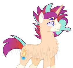 Size: 900x844 | Tagged: safe, artist:wishing-well-artist, oc, oc only, oc:tideburst, parent:starlight glimmer, parent:sunburst, parents:starburst, species:pony, species:unicorn, chest fluff, male, offspring, simple background, solo, stallion, transparent background, watermark