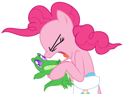Size: 1159x855 | Tagged: safe, artist:audiobeatzz, character:gummy, character:pinkie pie, species:pony, episode:just for sidekicks, g4, my little pony: friendship is magic, saddle bag, screaming, simple background, transparent background, vector