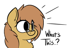 Size: 1198x813 | Tagged: safe, artist:pink-dooples, oc, oc only, oc:amity, species:earth pony, species:pony, bust, glasses, owo, owo what's this?, simple background, surprised, transparent background, what's this?