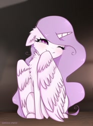 Size: 683x923 | Tagged: safe, artist:lovely-pony, character:princess celestia, species:pony, behaving like a bird, chest fluff, cute, cutelestia, description is relevant, female, pink-mane celestia, ponified animal photo, preening, solo