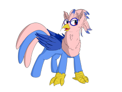 Size: 4000x3000 | Tagged: safe, artist:periodicbrony, oc, oc only, oc:vivian iolani, species:classical hippogriff, species:hippogriff, 2018 community collab, derpibooru community collaboration, female, glasses, red eyes, request, simple background, solo, transparent background