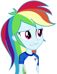 Size: 545x697 | Tagged: safe, artist:fella, edit, editor:fella, character:rainbow dash, my little pony:equestria girls, blue, clothing, confused, female, jersey, shirt, simple background, solo, t-shirt, transparent background