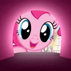Size: 540x540 | Tagged: safe, artist:mrdeloop, edit, edited screencap, screencap, character:pinkie pie, species:earth pony, species:pony, episode:wonderbolts academy, g4, my little pony: friendship is magic, animated, bipolar, female, frown, happy, hoof hold, lidded eyes, looking at you, mailbox, mare, no sound, pmv, sad, smiling, solo, staring into your soul, webm