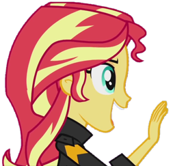 Size: 682x664 | Tagged: safe, artist:fella, character:sunset shimmer, episode:my past is not today, g4, my little pony: equestria girls, my little pony:equestria girls, clothing, female, hand, jacket, leather jacket, simple background, solo, transparent background