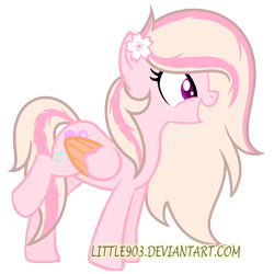 Size: 4616x4624 | Tagged: safe, artist:little903, oc, oc only, oc:sparks springs, species:pegasus, species:pony, absurd resolution, colored wings, female, flower, flower in hair, mare, multicolored wings, simple background, solo, transparent background