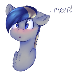 Size: 567x555 | Tagged: safe, artist:angelic-shield, derpibooru original, oc, oc only, oc:silver star, blushing, bust, cute, meep, simple background, solo, transparent background