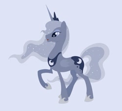 Size: 900x819 | Tagged: safe, artist:citron--vert, character:princess luna, female, raised hoof, simple background, solo