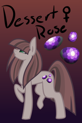 Size: 600x900 | Tagged: safe, artist:eppyminecart, oc, oc only, oc:dessert rose, parent:cheerilee, parent:marble pie, parents:marbilee, species:earth pony, species:pony, icey-verse, female, gradient background, magical lesbian spawn, mare, next generation, offspring, solo
