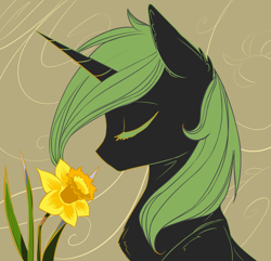 Size: 2601x2506 | Tagged: safe, artist:ognifireheart, oc, oc only, oc:soft spring, species:pony, species:unicorn, eyes closed, female, flower, mare, solo