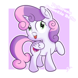 Size: 1280x1280 | Tagged: safe, artist:vaetan, character:sweetie belle, species:alicorn, species:pony, alicornified, female, race swap, solo, sweetiecorn, xk-class end-of-the-world scenario