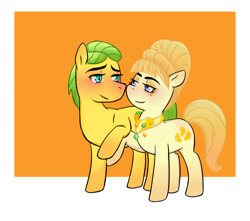 Size: 886x782 | Tagged: safe, artist:guiltyp, character:aunt orange, character:uncle orange, species:earth pony, species:pony, shipping, the oranges