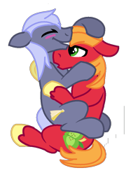 Size: 665x890 | Tagged: safe, artist:moonlightthegriffon, character:big mcintosh, character:hoity toity, gay, hoitymac, hug, male, shipping, simple background, transparent background