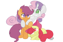 Size: 5000x3344 | Tagged: safe, artist:llamaswithkatanas, character:apple bloom, character:scootaloo, character:sweetie belle, cutie mark crusaders
