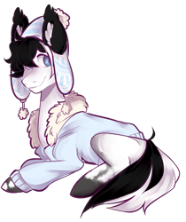 Size: 2280x2720 | Tagged: safe, artist:kazanzh, oc, species:pony, clothing, high res, jacket, male, prone, simple background, snow cap, solo, stallion, transparent background