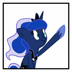 Size: 800x800 | Tagged: safe, artist:extremeasaur5000, edit, character:princess luna, female, raised hoof, reaction image, solo