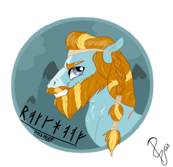 Size: 800x772 | Tagged: safe, artist:poowndraww, character:rockhoof, species:earth pony, species:pony, looking at you, male, runes, simple background, solo, stallion, transparent background