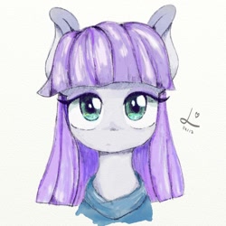 Size: 1000x1000 | Tagged: safe, artist:achmeddb, character:maud pie, species:earth pony, species:pony, bust, cute, female, looking at you, mare, maudabetes, solo