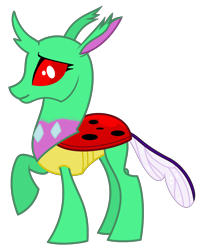 Size: 1626x2000 | Tagged: safe, artist:moonlightthegriffon, oc, oc:puparia, species:changeling, species:reformed changeling, changedling oc, female, simple background, solo, transparent background