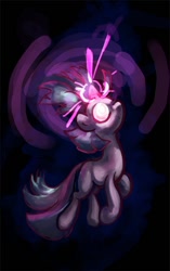 Size: 440x699 | Tagged: safe, artist:jump-cut, character:twilight sparkle, female, glowing eyes, magic, magic overload, solo
