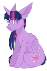 Size: 1328x2000 | Tagged: safe, artist:jun1313, character:twilight sparkle, character:twilight sparkle (alicorn), species:alicorn, species:pony, curved horn, female, looking at you, mare, simple background, smiling, solo, transparent background
