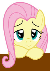Size: 434x618 | Tagged: safe, artist:darkstorm619, derpibooru original, character:fluttershy, species:pegasus, species:pony, bust, crossed hooves, female, lidded eyes, looking at you, relaxed, simple background, solo, transparent background