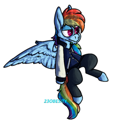 Size: 914x927 | Tagged: safe, artist:pony-puke, character:rainbow dash, clothing, female, simple background, solo, transparent background