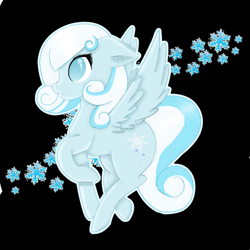 Size: 1024x1024 | Tagged: safe, artist:ether-akari, oc, oc only, oc:snowdrop, species:pegasus, species:pony, cute, female, flying, solo