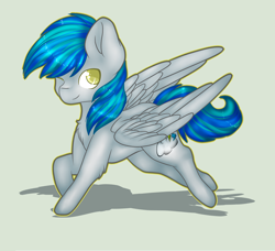 Size: 3520x3214 | Tagged: safe, artist:ether-akari, oc, oc only, oc:frozen aim, species:pegasus, species:pony, one eye closed, solo, wink