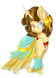 Size: 2017x2792 | Tagged: safe, artist:ether-akari, oc, oc only, oc:coffee cream, species:pony, species:unicorn, clothing, commission, cute, dress, female, gala dress, simple background, solo, transparent background