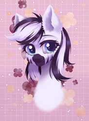 Size: 1279x1746 | Tagged: safe, artist:hikerumin, oc, oc only, species:earth pony, species:pony, species:zebra, bust, commission, cozy, cute, female, looking at you, portrait, smiling, solo, three quarter view, ych result, zebra oc