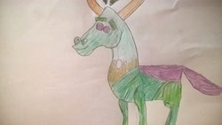 Size: 4208x2368 | Tagged: safe, artist:damiranc1, character:thorax, species:changeling, species:reformed changeling, butch hartman, fairly odd parents, horse, male, solo, traditional art