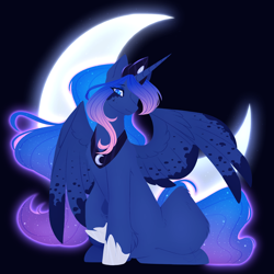 Size: 1540x1540 | Tagged: safe, artist:purplegrim40, character:princess luna, species:alicorn, species:pony, female, looking at you, mare, solo