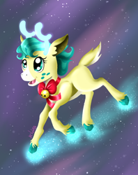 Size: 800x1012 | Tagged: safe, artist:valemjj, character:alice, species:deer, species:reindeer, episode:best gift ever, g4, my little pony: friendship is magic, female, flying, solo