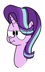 Size: 466x746 | Tagged: safe, artist:christheblue, artist:marcibel, character:starlight glimmer, species:pony, species:unicorn, bust, female, grumpy, mare, simple background, starlight is not amused, unamused, white background