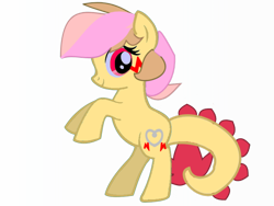 Size: 720x540 | Tagged: safe, artist:spero, base used, oc, oc only, oc:spero, blue eye whites, cutie mark, female, looking at you, markings, monster pony, original species, pose, short hair, simple background, solo, tatzlpony, transparent background