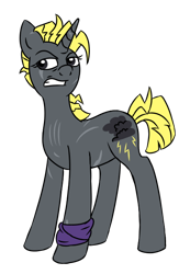 Size: 450x650 | Tagged: safe, artist:spyro-for-life, oc, oc:thunderclap, species:pony, species:unicorn, fanfic:the symbiote, female, growl, mare, scratches