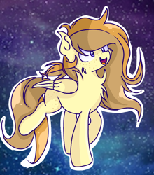Size: 708x804 | Tagged: safe, artist:mlpcotton-candy-pone, oc, oc:ivory buttercup, species:pegasus, species:pony, chest fluff, female, mare, oc belongs to: dizzy-tm, solo, space