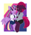 Size: 1322x1500 | Tagged: safe, artist:purplegrim40, character:tempest shadow, character:twilight sparkle, character:twilight sparkle (alicorn), species:alicorn, species:anthro, species:unguligrade anthro, ship:tempestlight, g4, clothing, eye scar, female, lesbian, magical lesbian spawn, mare, offspring, pregnant, rainbow power, scar, scar on the wrong side, shipping, smiling, spread wings, wings