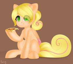 Size: 3170x2790 | Tagged: safe, artist:bestiary, oc, oc only, oc:orchidtale, species:pony, food, meat, pepperoni, pepperoni pizza, pizza, solo, ych result