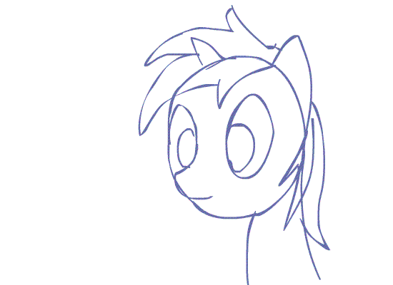 Size: 550x400 | Tagged: source needed, safe, artist:dazko, character:minuette, animated, female, frame by frame, monochrome, recursion, simple background, solo, wat, white background