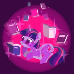 Size: 650x656 | Tagged: safe, artist:cenyo, character:twilight sparkle, book, female, magic, solo