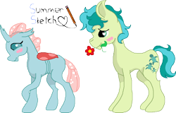 Size: 708x452 | Tagged: safe, artist:summersketch-mlp, character:ocellus, character:sandbar, ship:ocelbar, female, interspecies, male, shipping, simple background, straight, transparent background