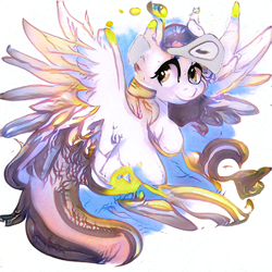 Size: 512x512 | Tagged: safe, ai model:aerial, machine learning generated, oc, oc only, species:pegasus, species:pony, simple background, solo, spread wings, white background, wings