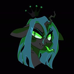 Size: 2048x2048 | Tagged: safe, artist:fizzlesoda2000, character:queen chrysalis, species:changeling, bust, changeling queen, female, solo