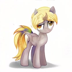 Size: 512x512 | Tagged: safe, ai model:aerial, character:derpy hooves, species:pegasus, species:pony, female, simple background, solo, white background