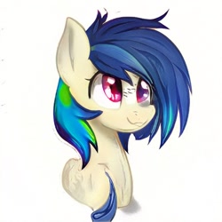 Size: 512x512 | Tagged: safe, ai model:aerial, oc, oc only, oc:cosmo, species:pony, bust, simple background, white background
