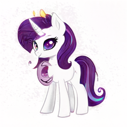 Size: 512x512 | Tagged: safe, ai model:aerial, character:rarity, species:pony, species:unicorn, artificial intelligence, female, simple background, solo