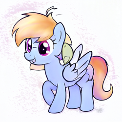 Size: 512x512 | Tagged: safe, ai model:aerial, oc, oc only, species:pegasus, species:pony, female, filly, simple background, solo