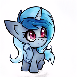 Size: 512x512 | Tagged: safe, ai model:aerial, oc, oc only, species:pony, species:unicorn, chibi, female, filly, simple background, white background